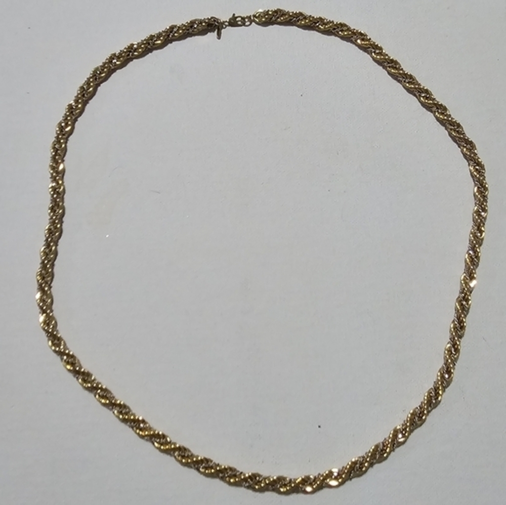 Monet Vintage Gold and Silver Twisted Rope Chain 24" Chunky Necklace - Picture 11 of 11